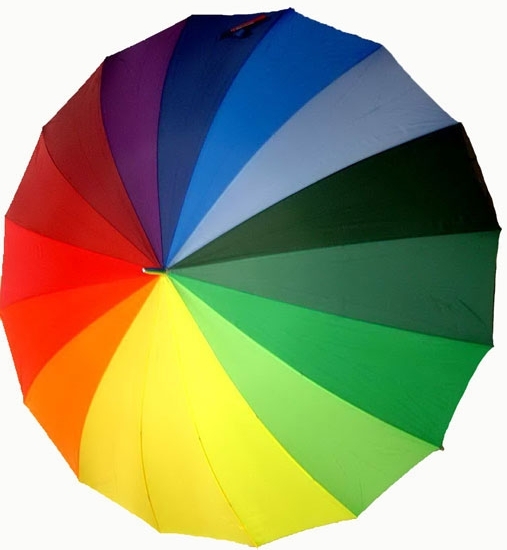 Зонт Радуга (большой) Зонт-трость, механика, 16 спиц, купол 130 см