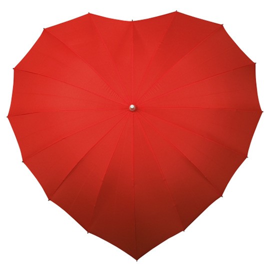 Зонт Сердце (красный) Зонт-трость в форме сердца, механика, 16 спиц