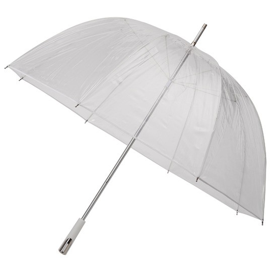 Зонт Прозрачный (белая окантовка) Зонт-трость, механика, 8 спиц, купол 111 см