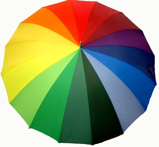 Зонт Радуга (малый) Зонт-трость механика, 16 спиц, купол 109 см